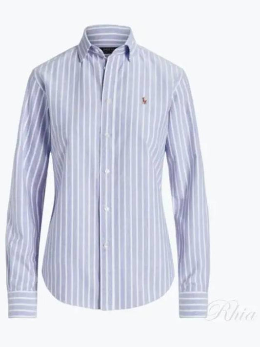 Pony Classic Fit Long Sleeve Shirt Blue - POLO RALPH LAUREN - BALAAN 2