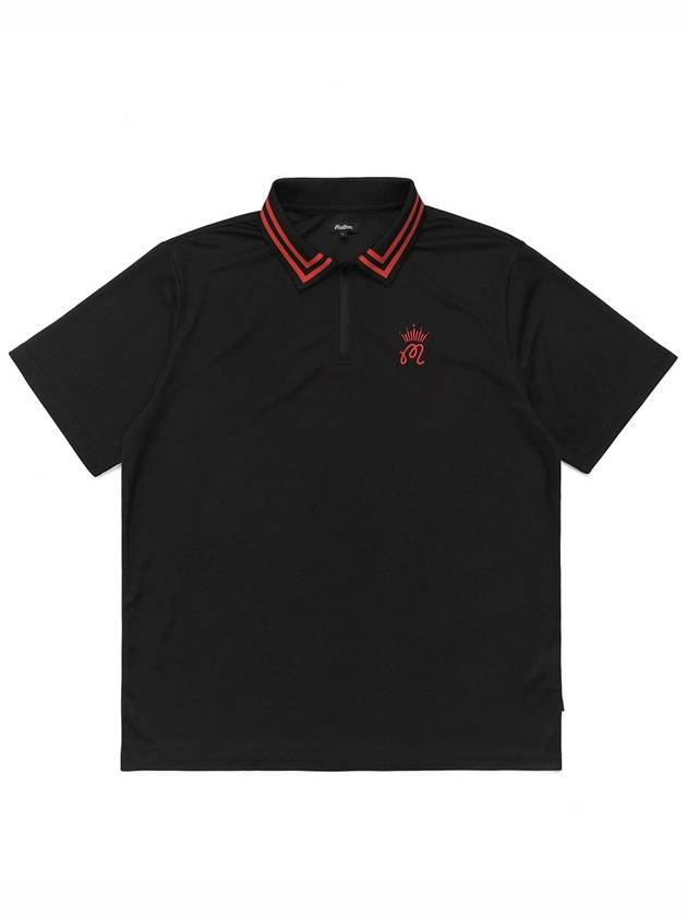 MALBON BUDWEISER Performance Short Sleeve Polo T Shirt BLACK - MALBON GOLF - BALAAN 1