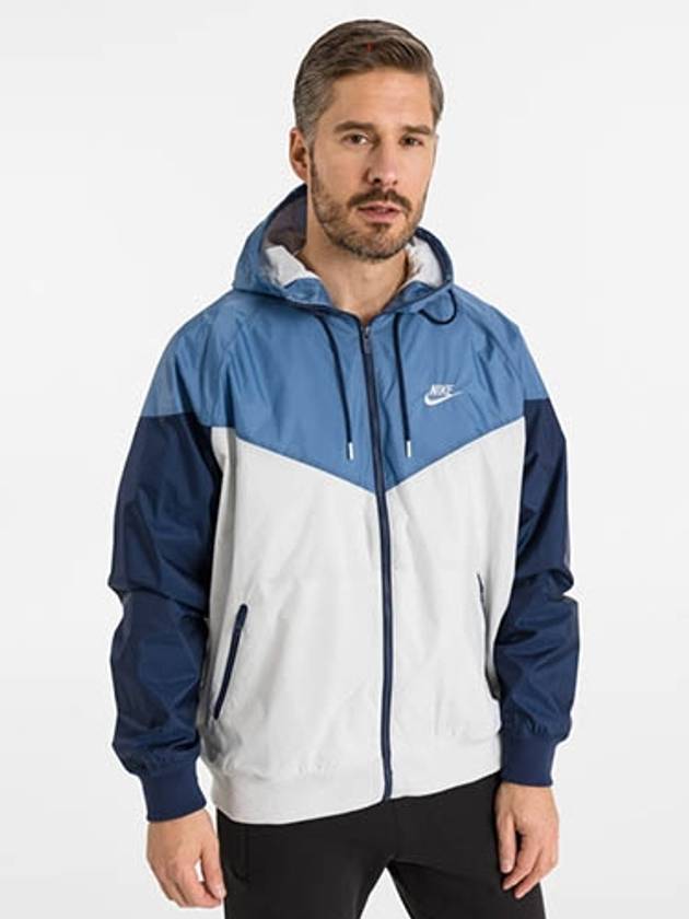 Windrunner Hooded Jacket Grey Blue - NIKE - BALAAN 2