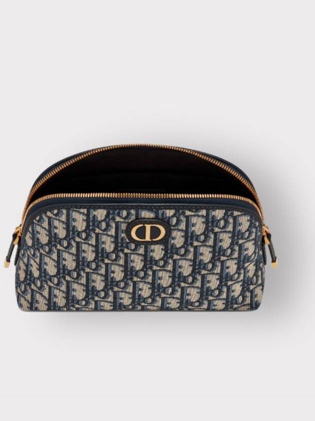 Women's 30 Montaigne Oblique Jacquard Beauty Pouch Bag Blue - DIOR - BALAAN 6