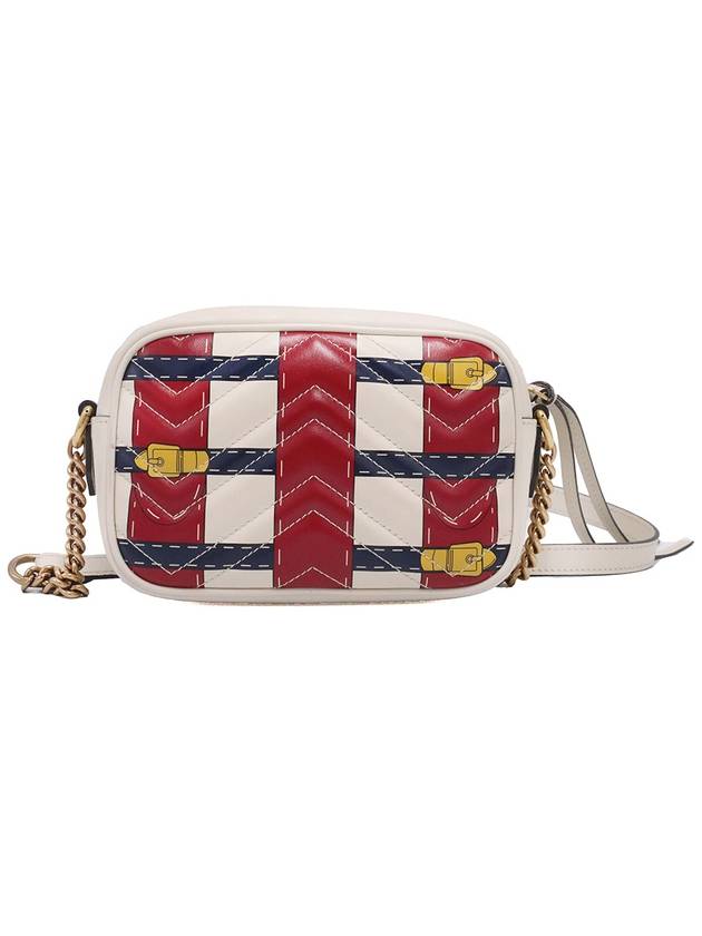 Women s Gucci 448065 Trompe l oeil printed matelass chevron gold plated GG Marmont mini cross bag gt Gangbuk used luxury goods - GUCCI - BALAAN 4