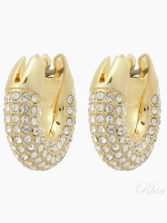 Dextera Hoop Gold Earrings White - SWAROVSKI - BALAAN 2