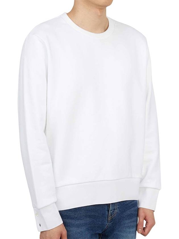 Center Back Stripe Crewneck Sweatshirt White - THOM BROWNE - BALAAN 4