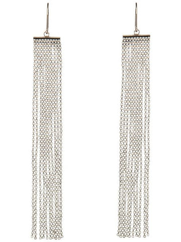 Crystal Drop Fringe Earrings Silver - ISABEL MARANT - BALAAN 1