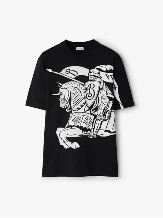 EKD Print Cotton Short Sleeve T-Shirt Black - BURBERRY - BALAAN 2