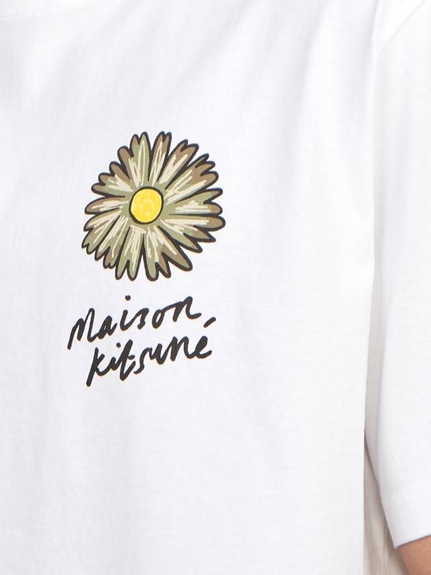 Floating Flower Comfort Short Sleeve T-Shirt White - MAISON KITSUNE - BALAAN 7