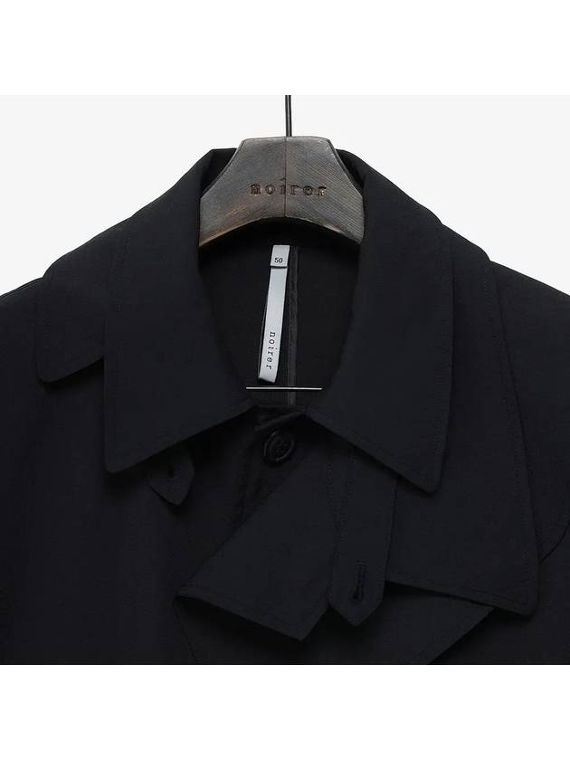 Asymmetric Layered Mac Coat Black - NOIRER - BALAAN 6