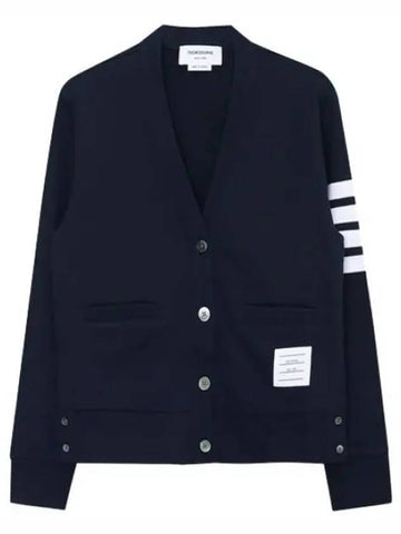 Diagonal Stripe RWB Tab Loopback Cardigan Women - THOM BROWNE - BALAAN 1