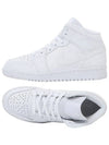 Kids Adult Sneakers Air Jordan 1 Mid Triple White 554725 130 - NIKE - BALAAN 6