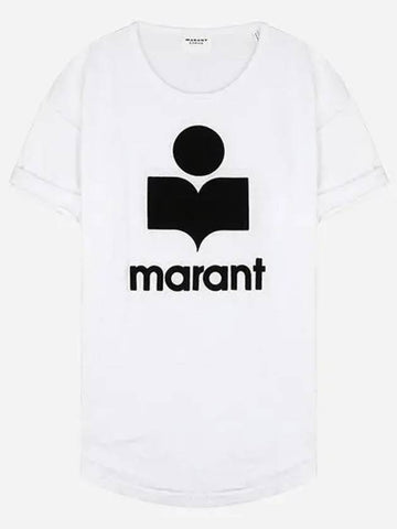 24SS TS0004FA A1N09E 20WH Coldy Linen Logo T-shirt White 989479 - ISABEL MARANT - BALAAN 1