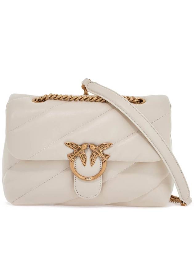 white silk leather shoulder bag with golden chain - PINKO - BALAAN 1