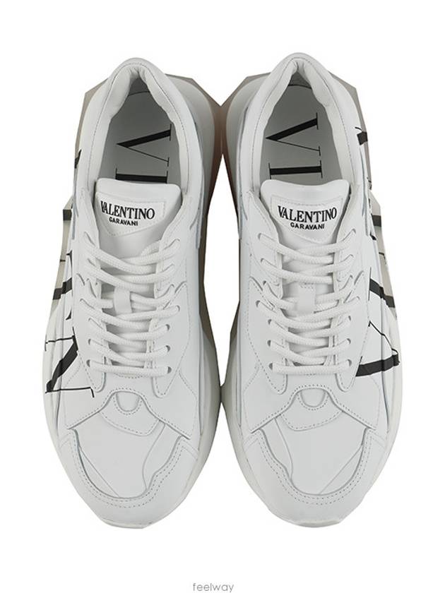 Men's Calfskin VLTN Logo Bounce Low Top Sneakers White - VALENTINO - BALAAN 3