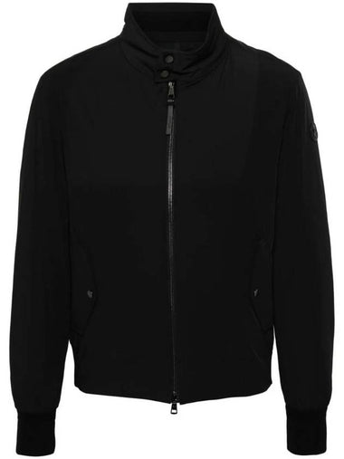 Logo Applique Zip-Up Jacket Black - MONCLER - BALAAN 1