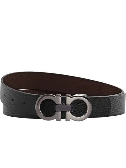 Reversible Gancini Belt Black Hickory - SALVATORE FERRAGAMO - BALAAN 2