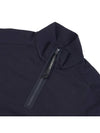 Diagonal Raised Fleece Quarter Zip-Up Sweatshirt Navy - CP COMPANY - BALAAN 8