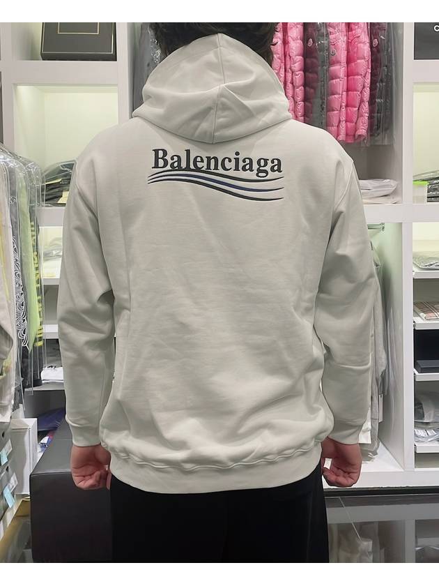 Political Campaign Medium Fit Hoodie White - BALENCIAGA - BALAAN.