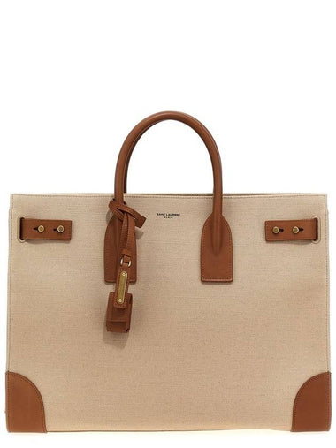 Saint Laurent Beige Canvas Sac De Jour Top Handel Bag - SAINT LAURENT - BALAAN 1