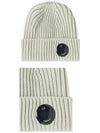 Lens Wappen Wool Beanie Grey - CP COMPANY - BALAAN 6