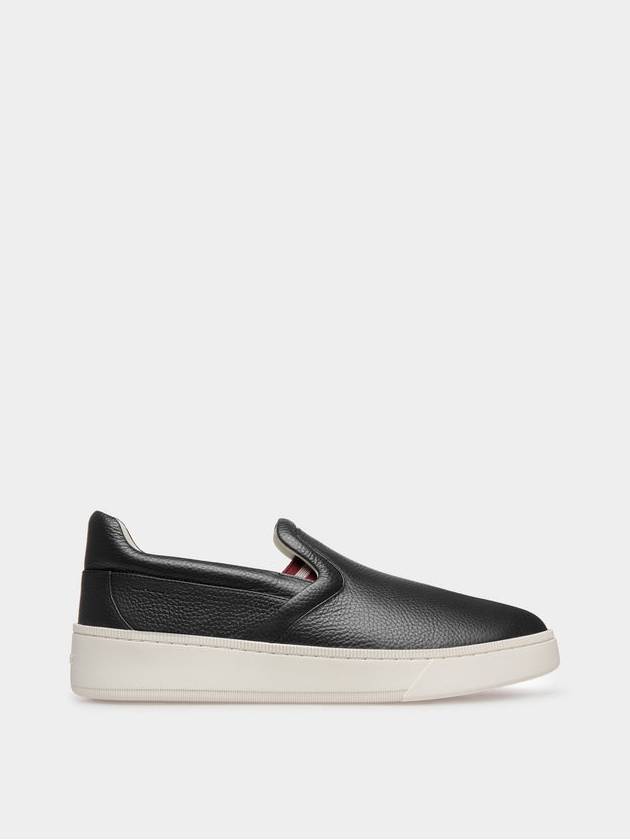 Raise Grained Leather Slip-Ons Black - BALLY - BALAAN 2