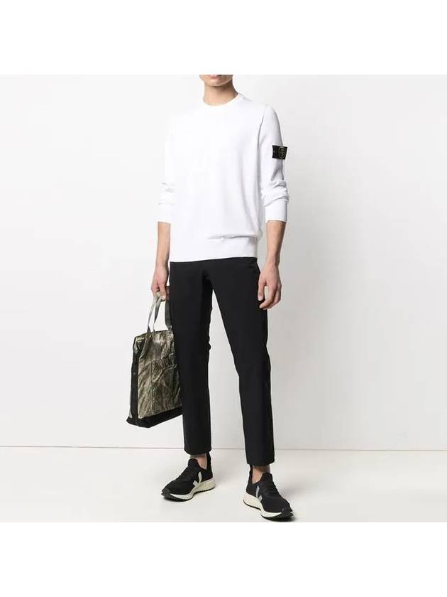 Wappen Patch Cotton Knit Top White - STONE ISLAND - BALAAN.