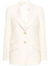 Wool Single-Breasted Blazer Jacket Ivory - GUCCI - BALAAN 2