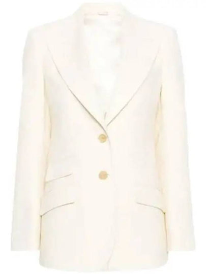 Wool Single-Breasted Blazer Jacket Ivory - GUCCI - BALAAN 2