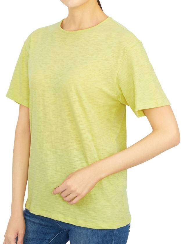 Women's Perfect Organic Slub Cotton Short Sleeves T-shirt Lime - THEORY - BALAAN 6