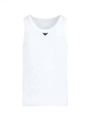 Triangle logo cotton sleeveless top 270195 - PRADA - BALAAN 1