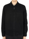 Gabardine Zip Up Long Sleeve Shirt Black - CP COMPANY - BALAAN 2