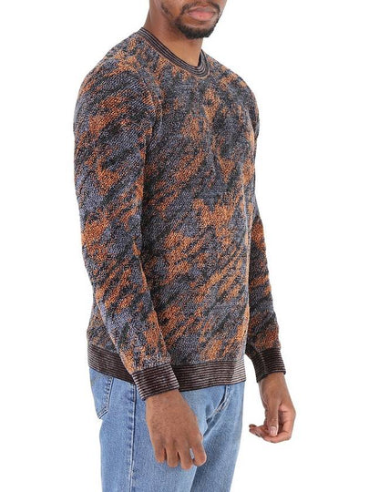 Emporio Armani Men's Blue Multi Colorcamouflage Patterned Jumper , Size Large - EMPORIO ARMANI - BALAAN 2