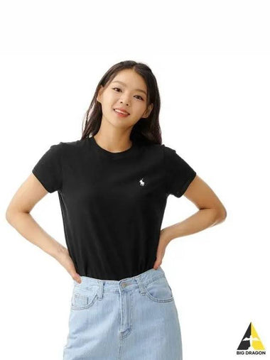 W Cotton Crew Neck Tee Black - POLO RALPH LAUREN - BALAAN 1