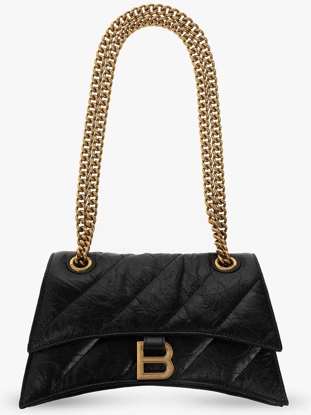 Women's Crush Logo Gold Chain Small Shoulder Bag Black - BALENCIAGA - BALAAN 2