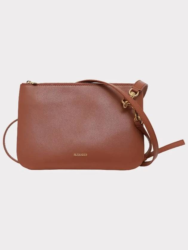 Logo Print Calf Leather Shoulder Bag Brown - JIL SANDER - BALAAN 3