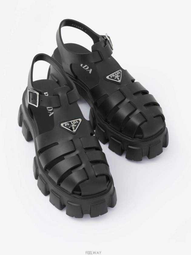 Monolith Rubber Sandals Black - PRADA - BALAAN 3