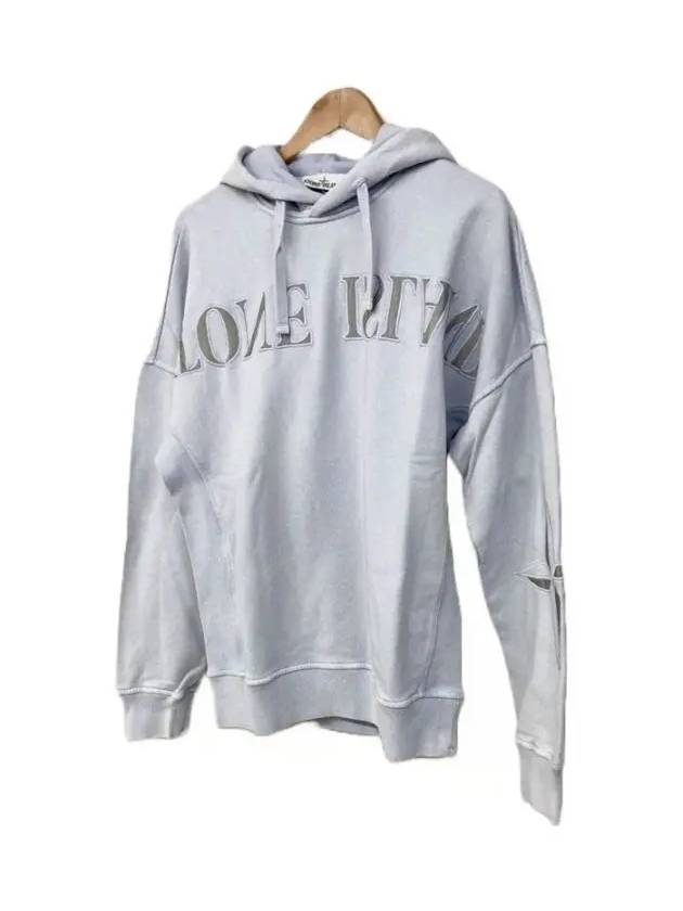 Logo Print Hoodie Grey - STONE ISLAND - BALAAN 3