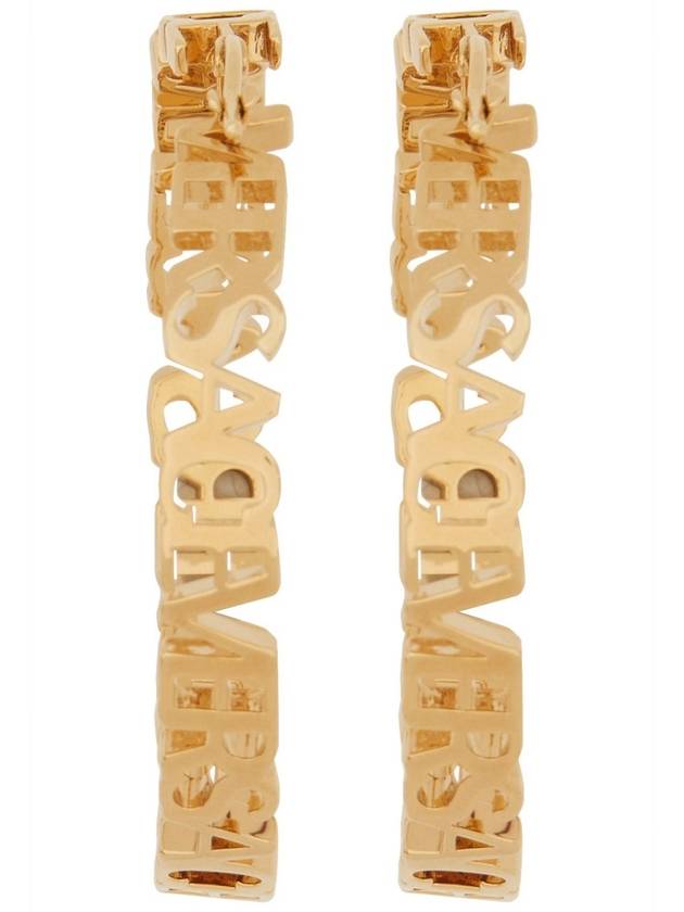 lettering logo earrings gold - VERSACE - BALAAN 4