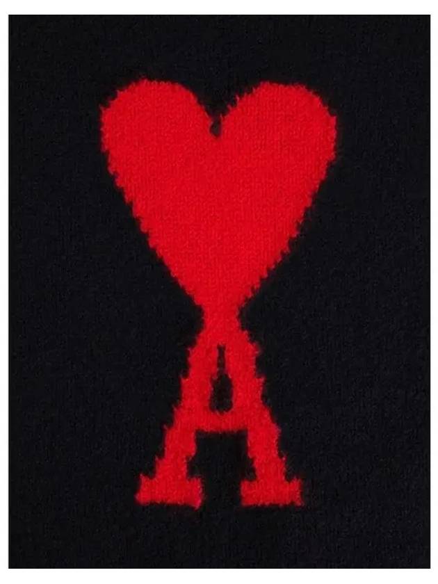 Heart Logo Knit Turtleneck Black - AMI - BALAAN 7