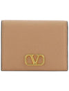 V Logo Signature Flap Compact Half Wallet Rose Canel - VALENTINO - BALAAN 2