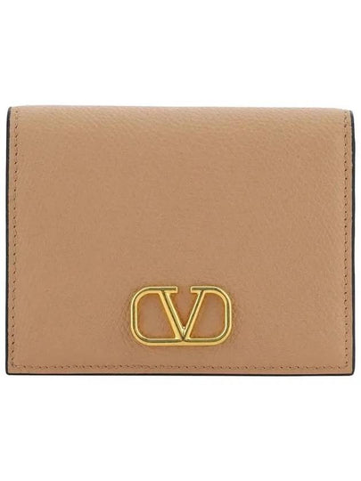 V Logo Signature Flap Compact Half Wallet Rose Canel - VALENTINO - BALAAN 2