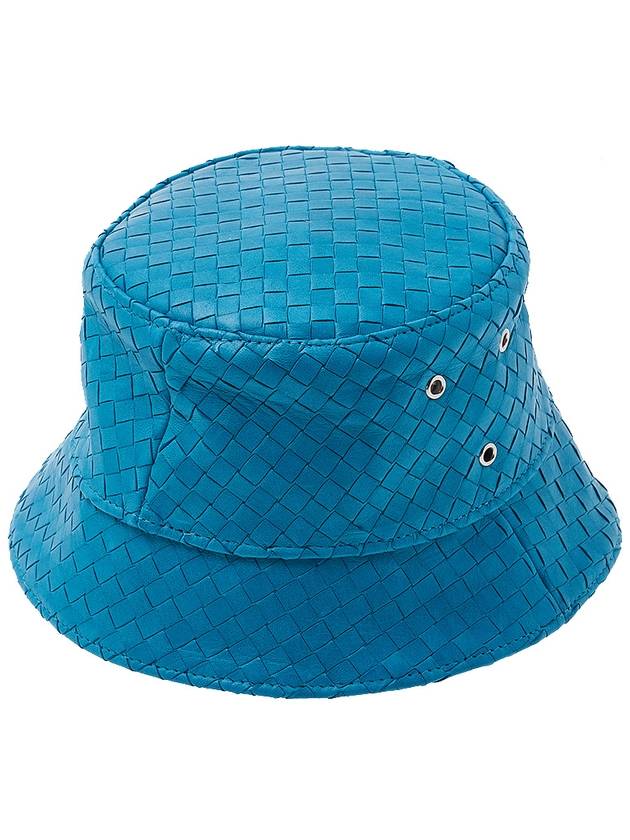 Intrecciato Leather Bucket Hat Deep - BOTTEGA VENETA - BALAAN.