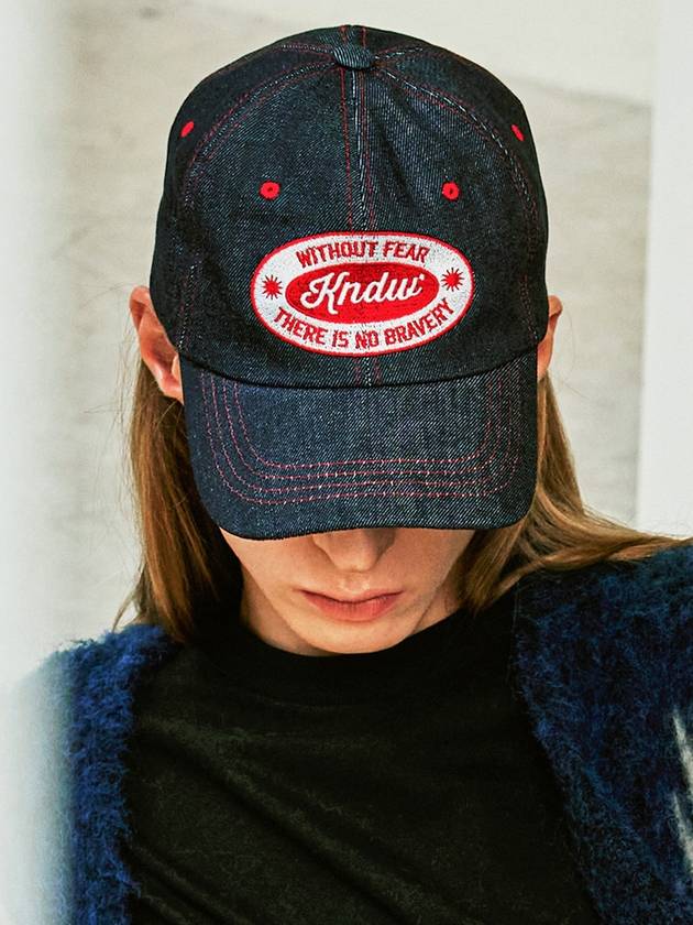 K-end logo wappen denim trucker cap indigo - KND - BALAAN 6