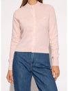 Face Logo Wool Cardigan Pink Women s - ACNE STUDIOS - BALAAN 5