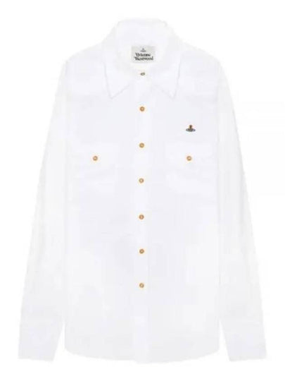 ORB Logo Cotton Long Sleeve Shirt White - VIVIENNE WESTWOOD - BALAAN 2