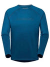 Selun FL Logo Long Sleeve T-shirt Deep Blue - MAMMUT - BALAAN 1
