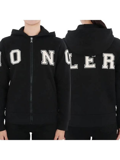 Kids Lettering Hooded Zip up Jacket Black 8G00004 899PS 999 12 14A Adults can wear - MONCLER - BALAAN 2