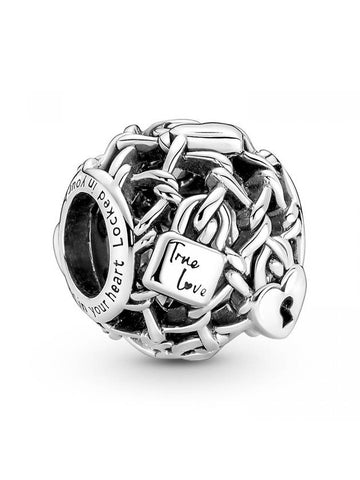 Openwork Chain Link Paddle Lock Charm Silver - PANDORA - BALAAN 1