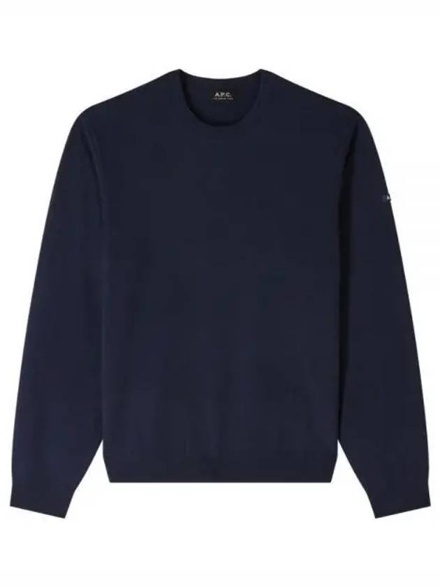 Laurent Crew Neck Wool Knit Top Navy - A.P.C. - BALAAN 2