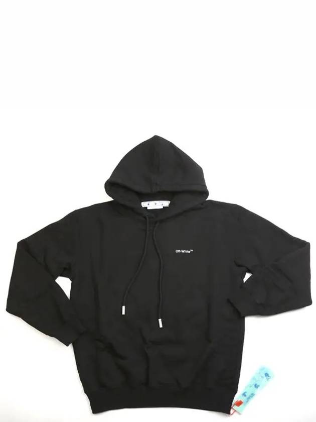 diagonal logo print hooded top black - OFF WHITE - BALAAN.