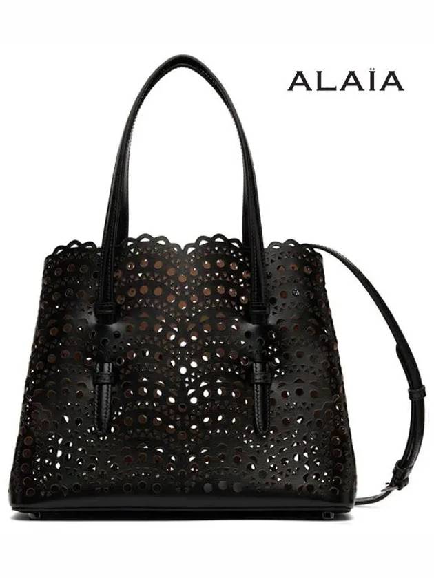 Mina 25 Wave Lux Calfskin Tote Bag Black - ALAIA - BALAAN 3