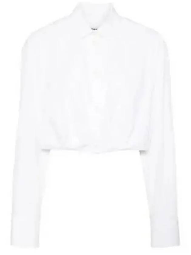 Embroidery Logo Crop Blouse White - MSGM - BALAAN 2